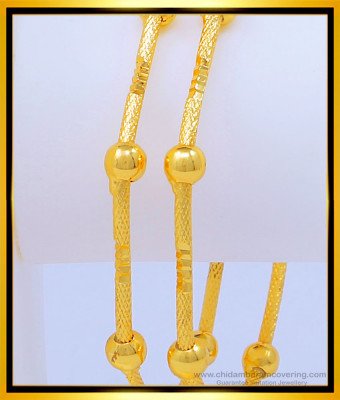 BNG478 - 2.4 Size New Design Octagonal Shape Daily Use Gold Ball Kambi Bangles 
