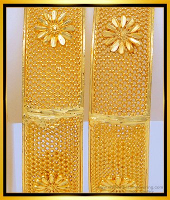 BNG483 - 2.10 Size Beautiful Bridal Gold Look Designer Screw Bangle Design for Wedding 