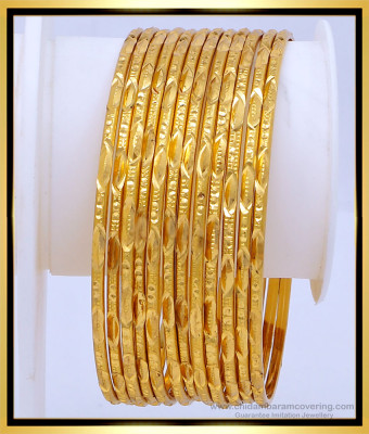 BNG486 - 2.6 Size Traditional Gold Bangles Design Buy Indian Wedding Bangles Set Online  