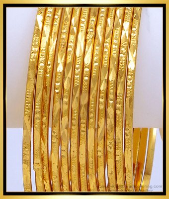 BNG487 - 2.8 Size Gold Bangles Design Thin Set Of 12 Bangles Set Buy Indian Artificial Bangles 