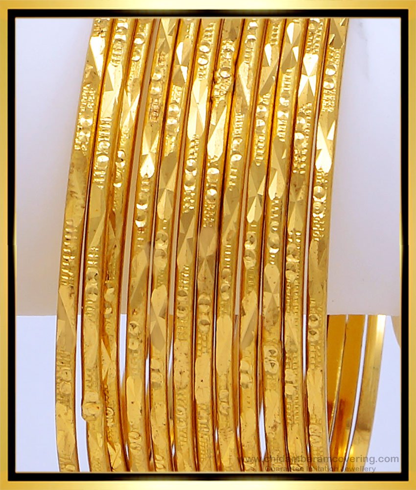 BNG487 - 2.8 Size Gold Bangles Design Thin Set Of 12 Bangles Set Buy Indian Artificial Bangles 