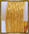 BNG488 - 2.6 Size Bridal Wear Thin Gold Bangles Daily Use Valayal Design at Best Price 