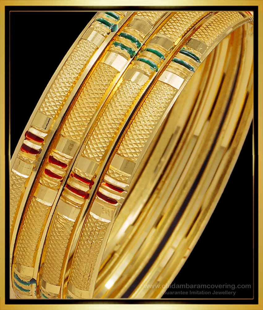 BNG493 - 2.8 Size Buy Light Weight Daily Wear Enamel Bangles Set for Women