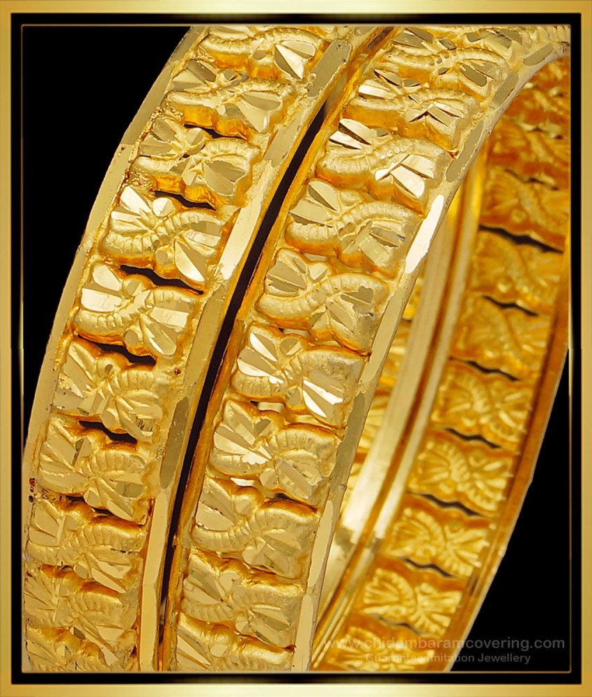 BNG497 - 2.8 Size South Indian Gold Pattern Bangles Indian Wedding Bangles Buy Online