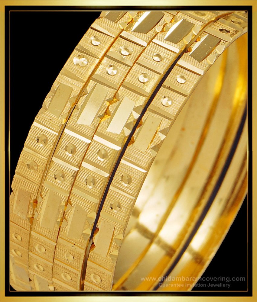 BNG500 - 2.6 Size Beautiful Indian Bridal Gold Bangles Design for Ladies 