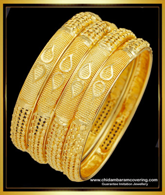 BNG510 - 2.4 Size Latest Design Light Weight Bangles 4 Pcs Set Bridal Wear Bangle Collection Online