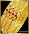 BNG511 - 2.8 Size Buy Bridal Wear Hand Red Stone Gold Forming Bangles 4 Pieces Set Best Price