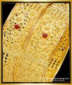 BNG512 - 2.10 Size Beautiful Ruby Stone Flower Design South Indian Kada Bangles for Wedding 