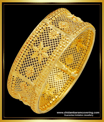 BNG514 - 2.10 Size Gold Bangle Design Single Kada Bangle One Gram Gold Jewellery Online 