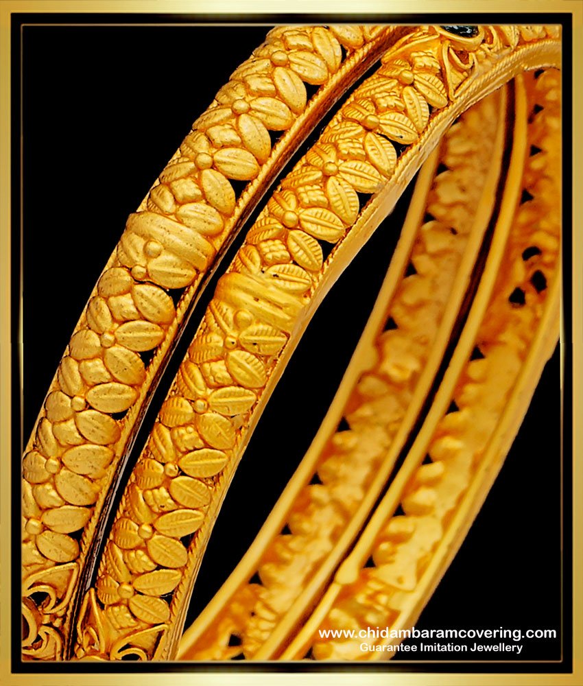 BNG518 -2.8 Size First Quality Nagas Jewellery Temple Bangles Set for Women