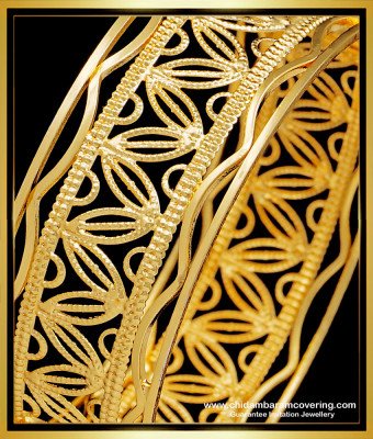 BNG522 -2.6 Size New Model Light Weight Screw Type 1 Gram Gold Kada Bangle Online