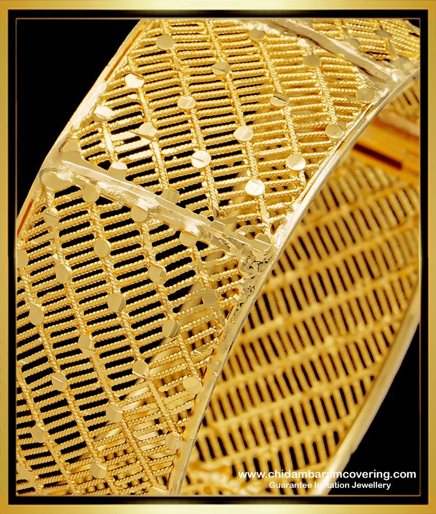 BNG524 -2.8 Size One Gram Gold Jewellery Screw Type Single Broad Kada Bangle Online