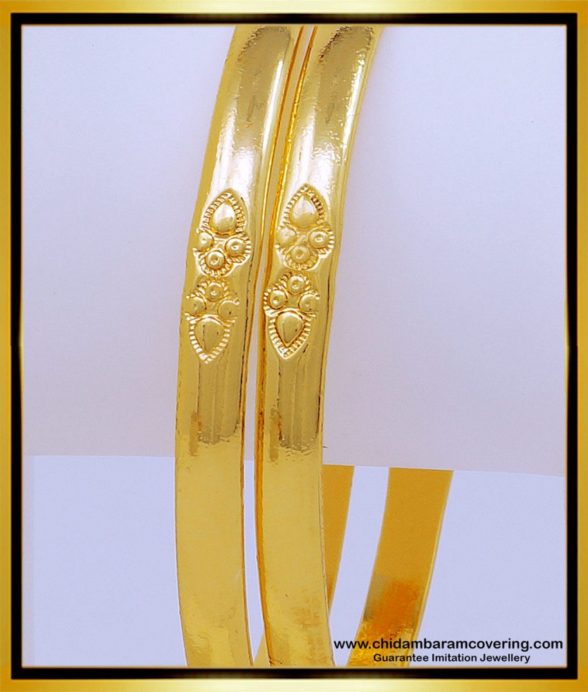 BNG532 - 2.8 Size New Model Impon Without Stone Bangles Gold Design Online 