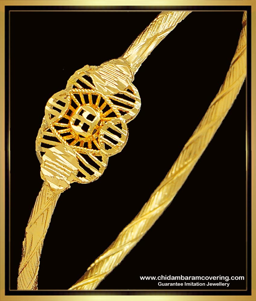 BNG544 - 2.4 Size Latest Gold Bangles Design Gold Plated Daily Use Simple Single Kappu Bangle  