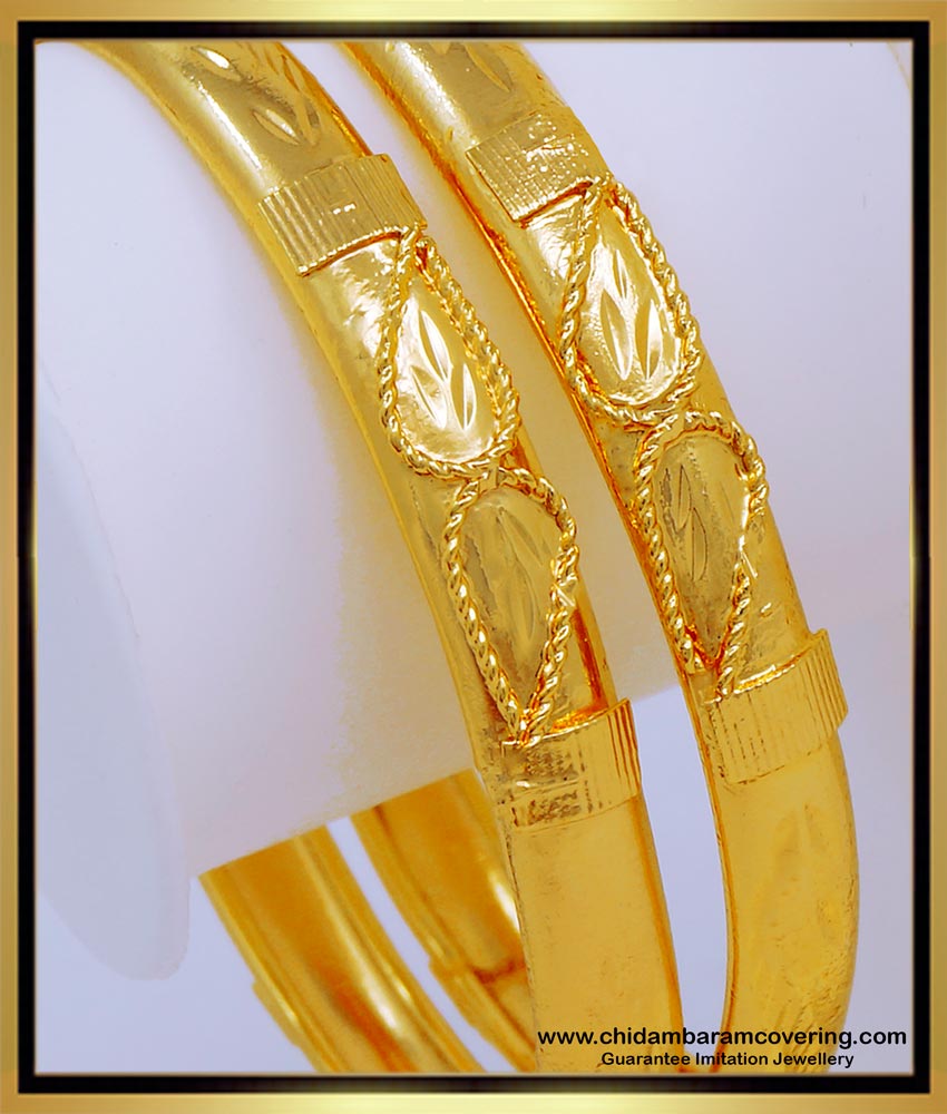 BNG562 - 2.6 Size New Pattern Daily Use Guaranteed Micro Gold Plated Bangles for Female