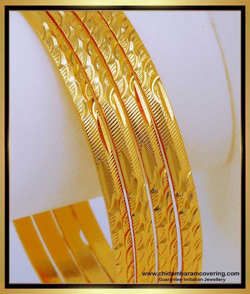 Bng567 - 2.4 Size One Gram Gold Daily Wear Gold Bangles Set Of 4 Pieces for Women  