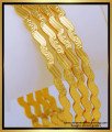 Bng570 - 2.6 Size Simple Light Weight Daily Use Gold Plated 4 Bangles Indian Wedding Bangles Set 