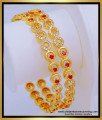 BNG576 - 2.8 Size Elegant Bridal Wear White and Ruby Full Stone Bangles Imitation Jewelry