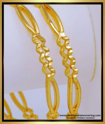 BNG582 - 2.6 Size Gold Plated Guaranteed Simple Daily Use Bangles Design for Women 