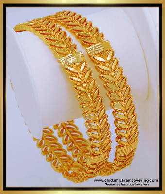 BNG587 - 2.4 Size Latest Leaf Design Bangles for Women South Indian Jewellery Online 