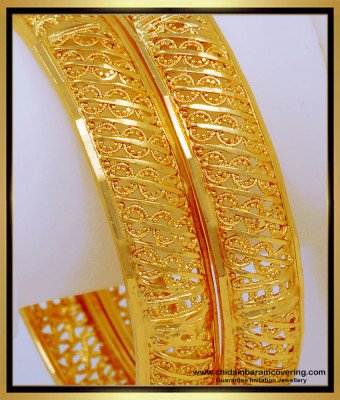 BNG588 - 2.4 Size Excellent Quality Gold Plated New Broad Bangles Design Best Price Online