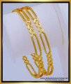 BNG590 - 2.6 Size Simple Daily Use Light Weight 1 Gram Gold Bangles Designs Buy Online