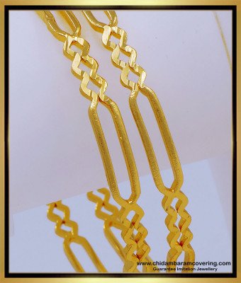 BNG590 - 2.6 Size Simple Daily Use Light Weight 1 Gram Gold Bangles Designs Buy Online