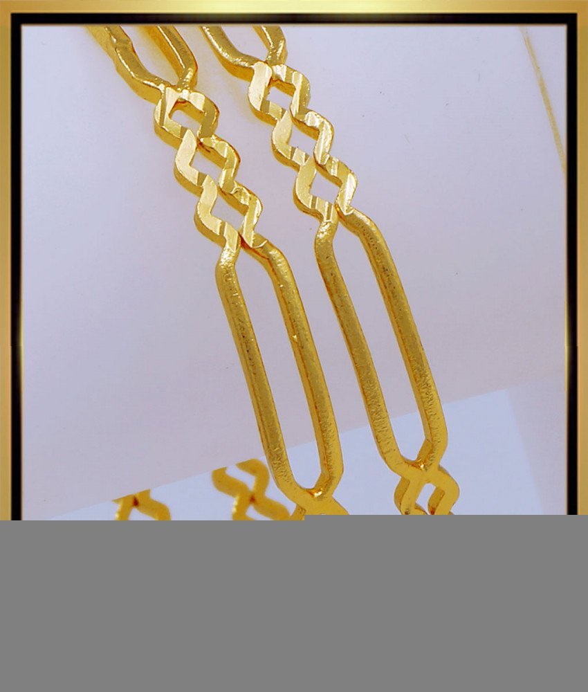 BNG590 - 2.6 Size Simple Daily Use Light Weight 1 Gram Gold Bangles Designs Buy Online