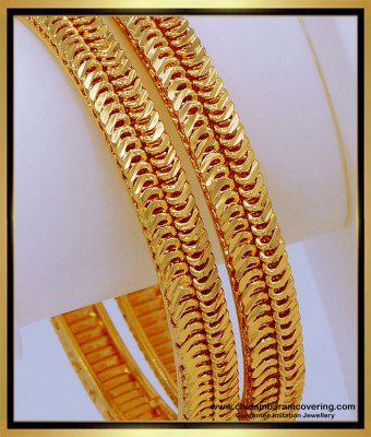 BNG591 - 2.6 Size South Indian Jewellery Gold Plated New Model Strong Bangles Design Online
