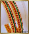 BNG597 - 2.8 Size New Model Gold Plated Ruby Stone Bangles Imitation Jewelry
