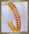 BNG600 - 2.8 Size Rich Look Gold Design Ruby Pink Stone Shiny Bangles for Women 