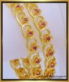 BNG603 - 2.4 Size Latest Gold Plated Broad Ruby Stone Heart Design Wedding Bangles Designs