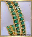 BNG609 - 2.8 Size Precious Impon Green Emerald Gold Bangles Designs for Women