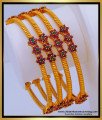 BNG616 -2.6 Size Premium Quality Flower Design Ruby Stone Modern Antique Gold Bangles Set 