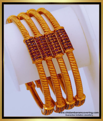 BNG617 -2.6 Size Premium Quality Antique Jewellery Antique Stone Bangles Set Of 4 Bangles 