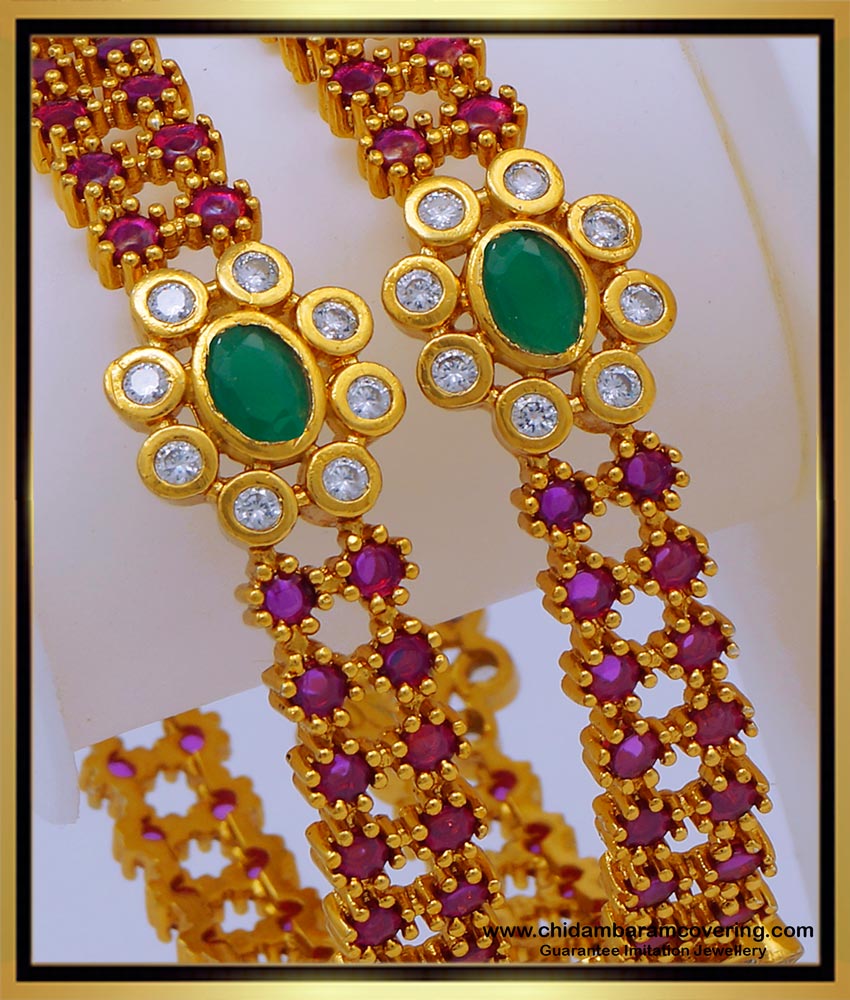 BNG618 -2.8 Size First Quality Traditional Design High Quality Ad Stone Antique Bangles Design Online 
