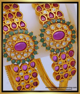 BNG621 -2.8 Size Premium Quality Antique Bangles Kemp Stone Bracelet Design Bangles Online
