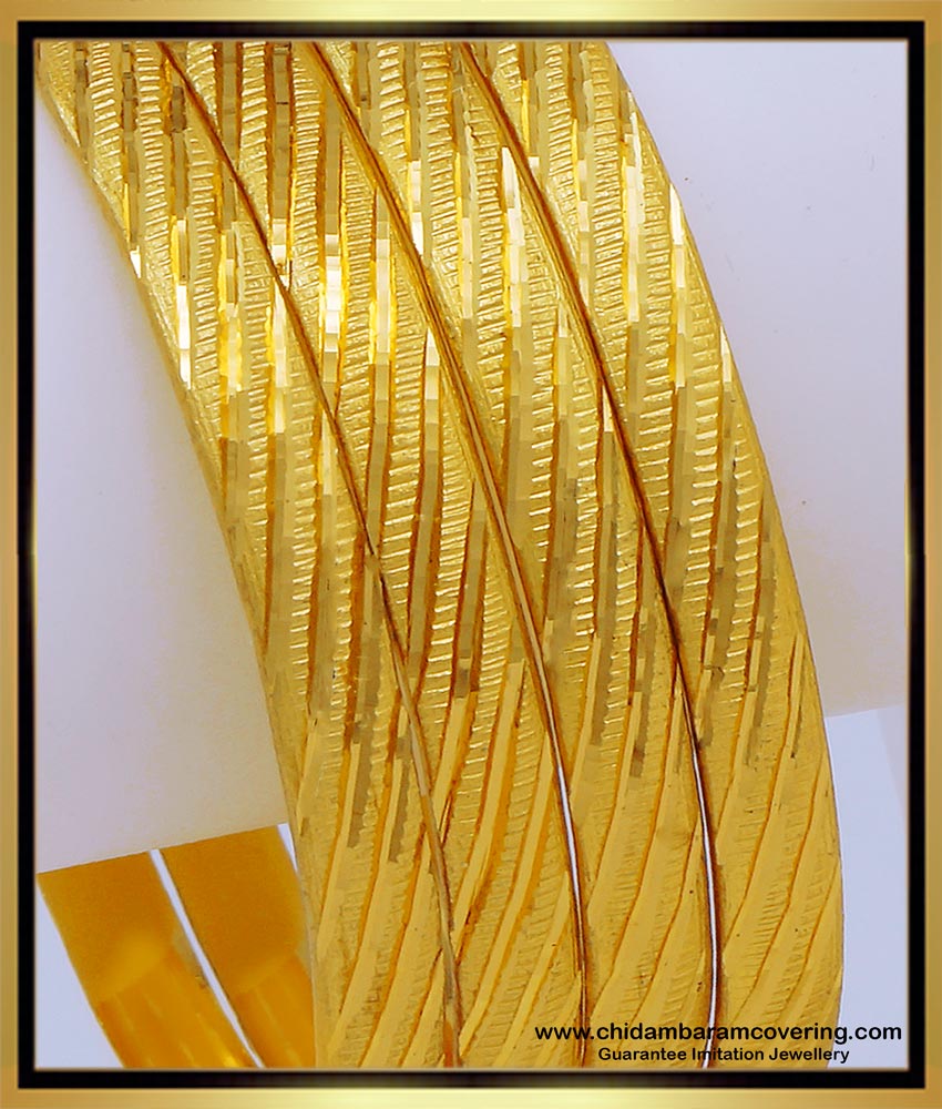 BNG626 - 2.4 Size Gold Pattern 4 Bangles 1 Gram Gold Plated Bangles Online Shopping 