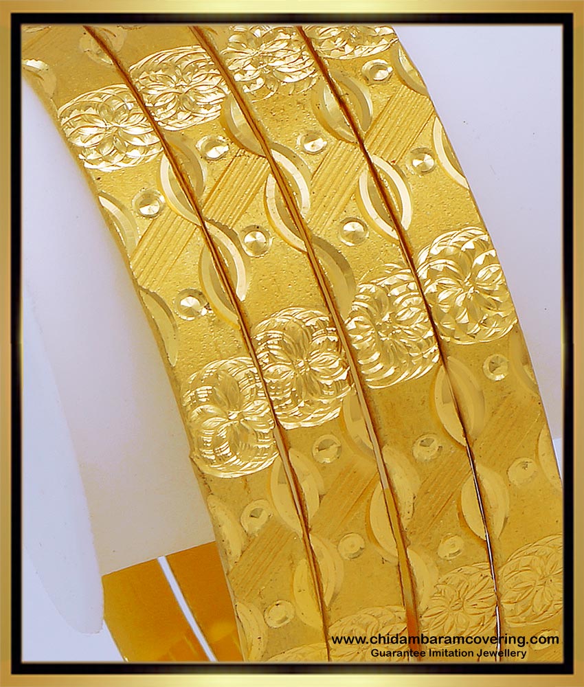 BNG631 - 2.6 Size New Model Bangles Design Daily Use Gold Plated Bangles Online Shopping 