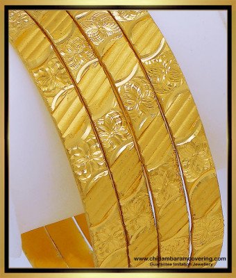 BNG632 - 2.4 Size South Indian 1 Gram Gold Plated Bangles Online Shopping 