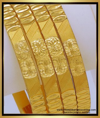 BNG633 - 2.4 Size Latest Model Gold Plated Imitation Bangles Buy Online