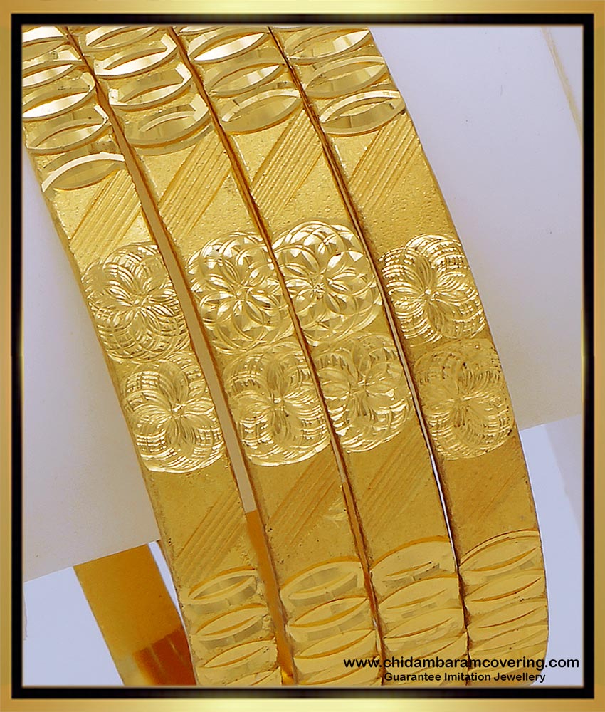 BNG633 - 2.6 Size Latest Model Gold Plated Imitation Bangles Buy Online
