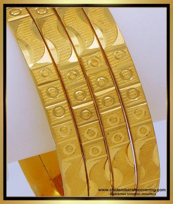 BNG634 - 2.4 Size Latest Light Weight Gold Bangles Designs with Price Online
