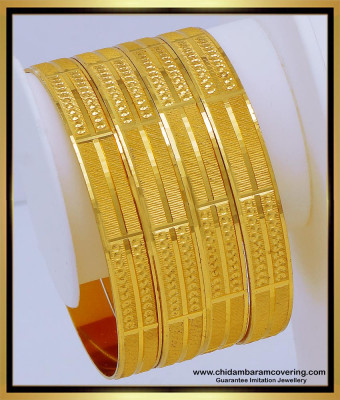 BNG638 - 2.10 Size New Model Bridal Wear Gold Design Gold Plated Bangles Set 