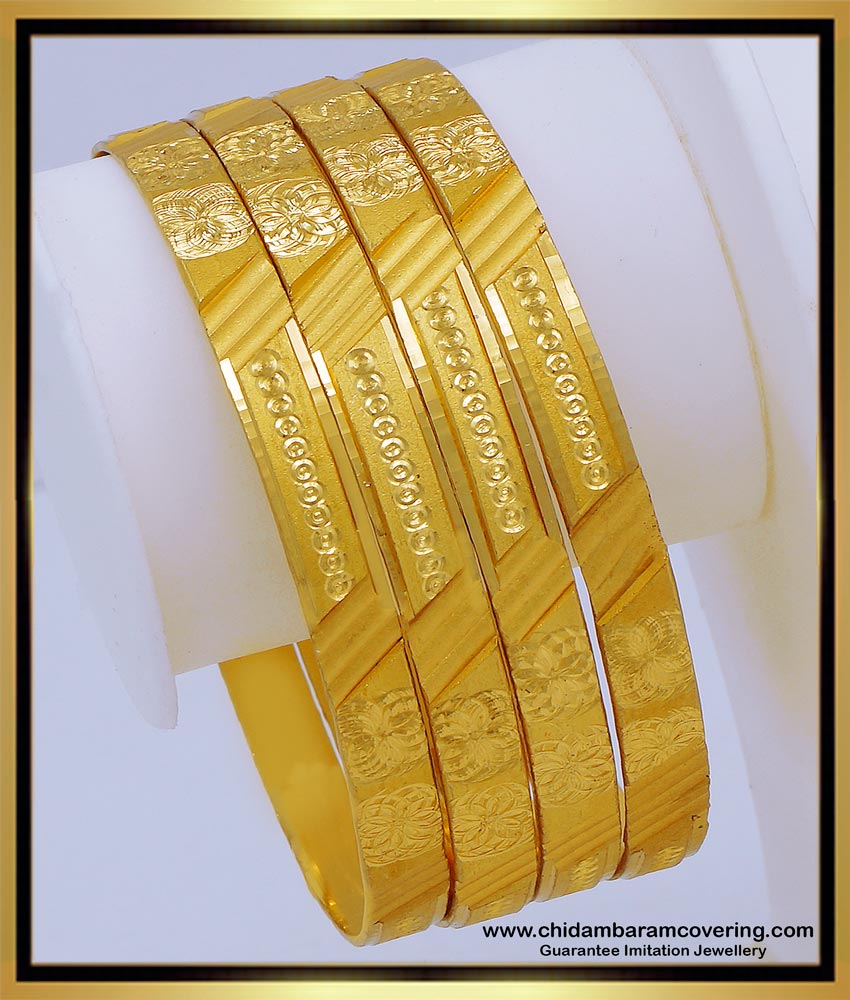 BNG637 - 2.4 Size South Indian Jewellery Daily Wear Bangles Online Shopping