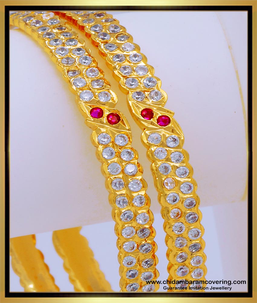 BNG647 - 2.8 Impon Jewelry Bangles with Stone Design Online