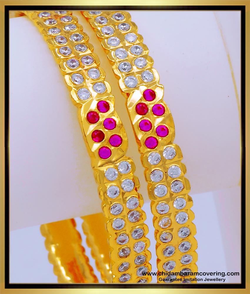 BNG652 - 2.6 Attractive Impon Jewellery Stone Bangles for Women 
