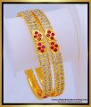 BNG653 - 2.6 Unique Mango Design Pink Stone Impon Bangles 