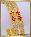 BNG653 - 2.6 Unique Mango Design Pink Stone Impon Bangles 
