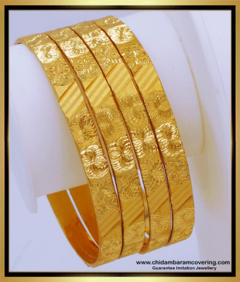 BNG655 - 2.4 Size Latest Plain Gold Bangles Design for Women 